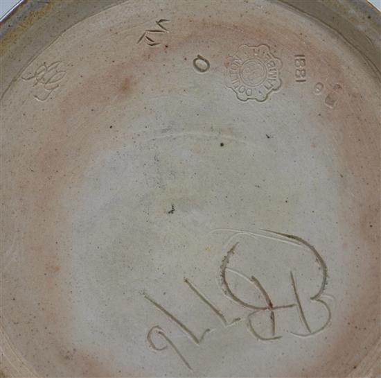 A Doulton Lambeth jug, decorated by Hannah Barlow 9.5in.